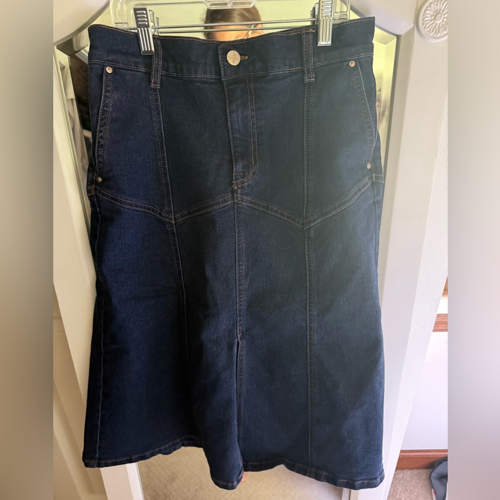Jessica Simpson Jean Skirt Dark Wash Western Country 4 27 Knee Length or longer